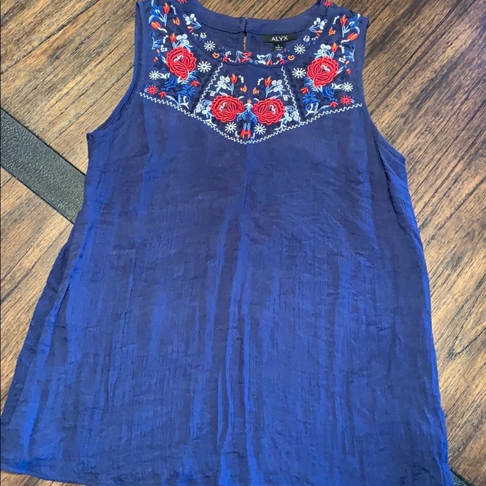 Navy blue sleeveless top